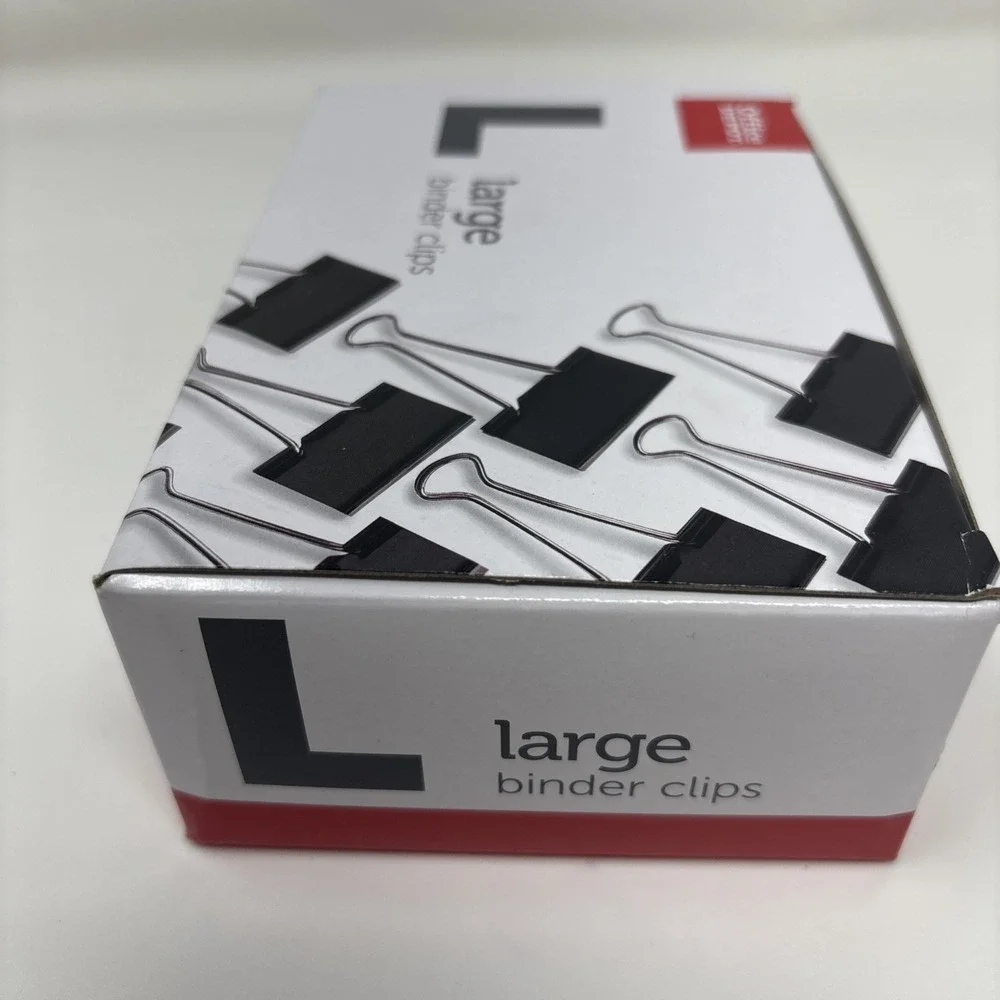 Large Binder Clips Box of 12‎  1-inch Capacity Paper Clamps for Office Supplies